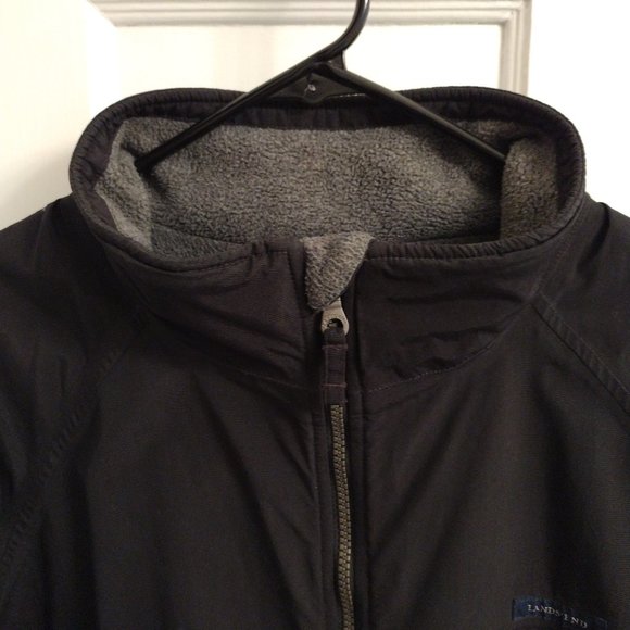 Men's Squall Jacket Land's End Jacket Fleece Lined Zip Pockets XL Black Jacket - Picture 7 of 10